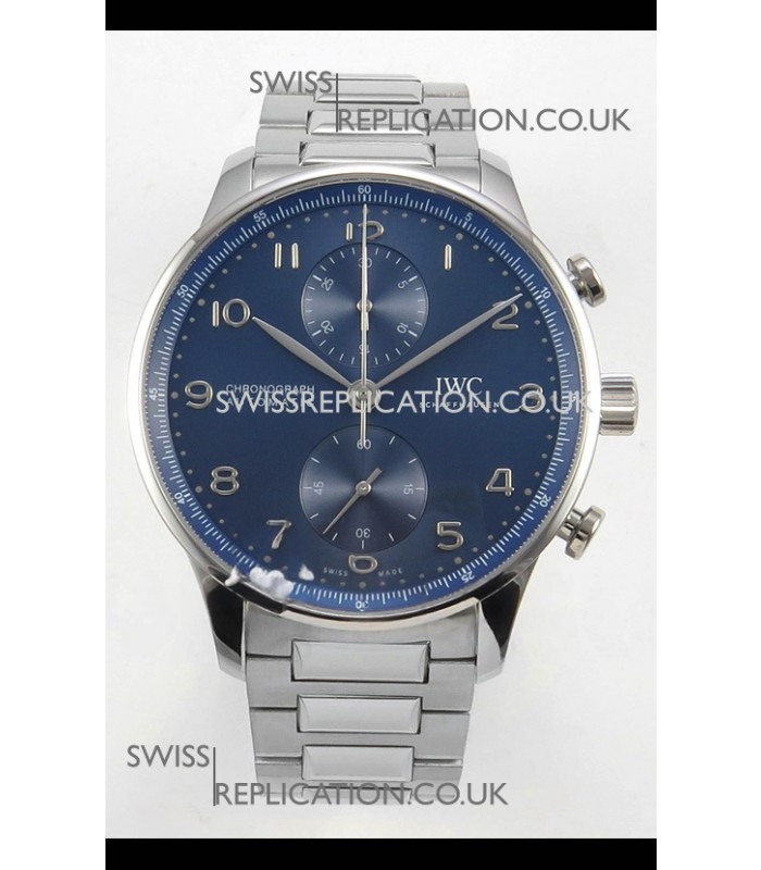 IWC Portuguese Chronograph Blue Dial Super Clone Watch 