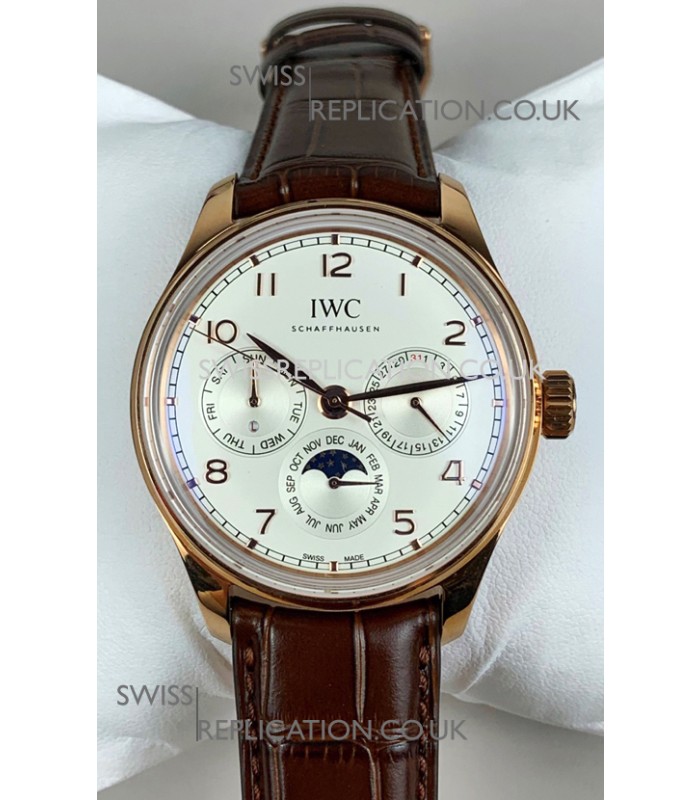 IWC Portuguese Perpetual Calendar Rose Gold Super Clone Watch 
