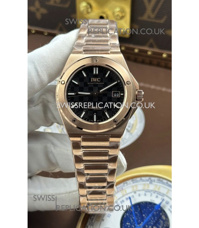 IWC Ingenieur Rose Gold Black Dial Super Clone Watch 