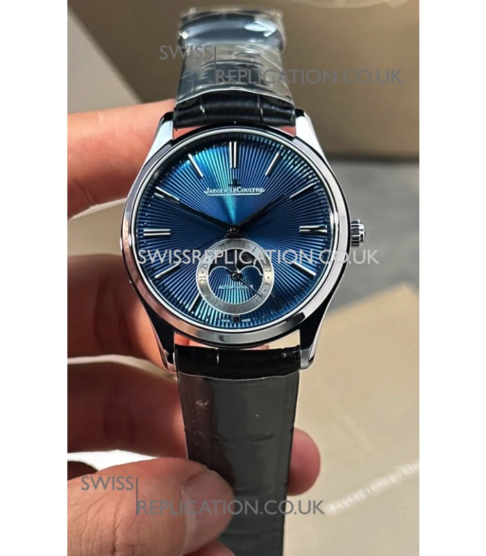 Jaeger LeCoultre Master Ultra Thin Blue Enamel Moonphase Dial Super Clone Watch 