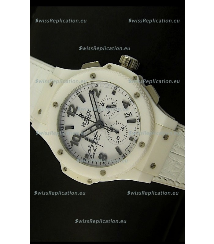 Hublot Big Bang White Ceramic Case Watch in Quartz Movement