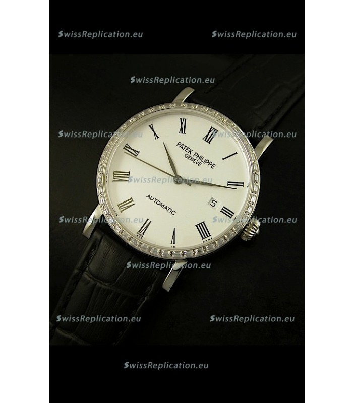 Patek Philippe Calatrava 5120 Swiss Replica Watch in Steel Casing - Roman Hours
