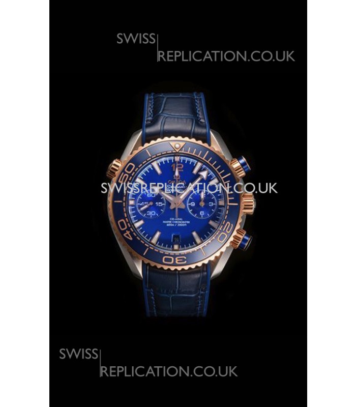 Omega Speedmaster Planet Ocean Two Tone Blue Dial Super Clone Watch 
