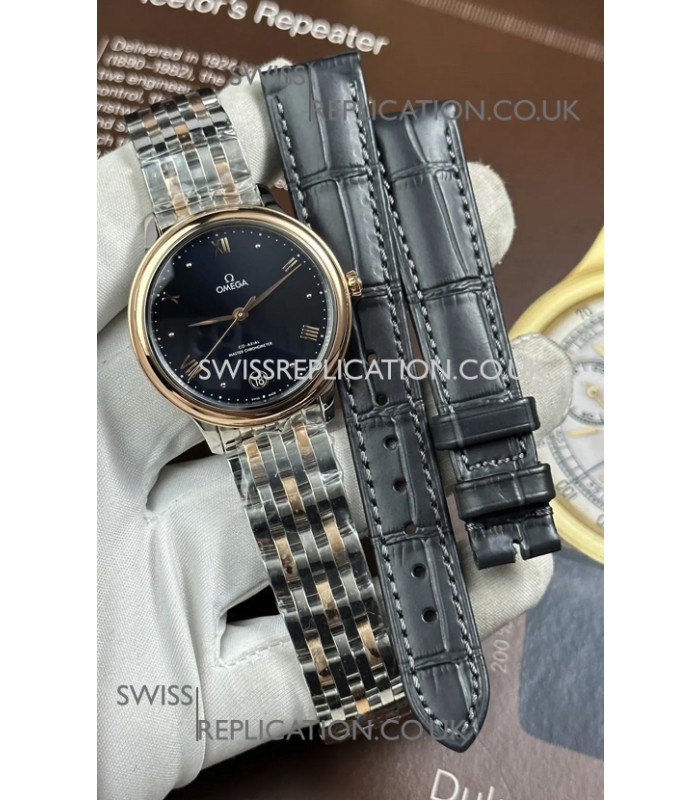 Omega De Ville Automatic 34MM Blue Dial Two Tone Case Super Clone Watch 