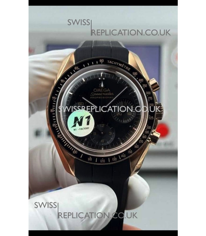 Omega Speedmaster Moonwatch Rose Gold Black Dial 42MM Super Clone Watch 