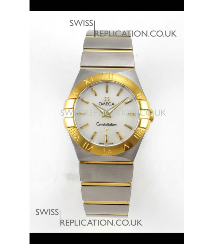 Omega Constellation 28MM Two Tone Yellow Gold Pearl Dial QUARTZ Super Clone Watch 