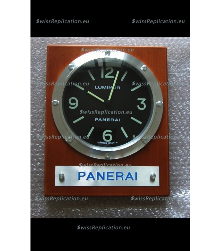 Panerai PAM255 Teak Wood Wall Clock White Dial - 1:1 Mirror Replica