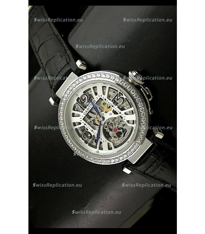 Cartier Ronde De Ladies Replica Watch in Decorated Skeleton Dial