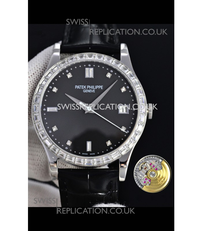 Patek Philippe Calatrava 5298 Squared Diamonds Super Clone Watch 