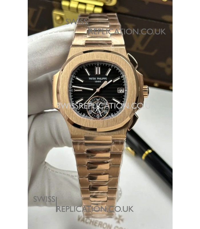 Patek Philippe Nautilus 5980/R Rose Gold Super Clone Watch 