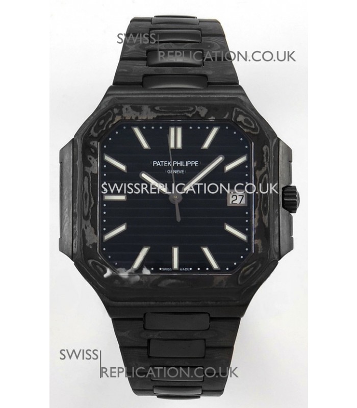 Patek Philippe Cubitus Carbon Casing Black Dial Super Clone Watch 