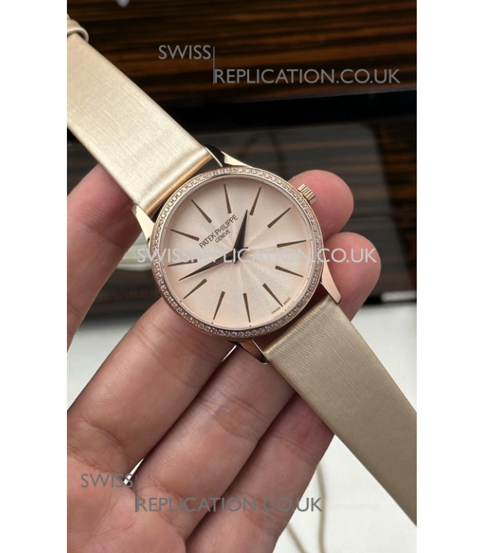 Patek Philippe Calatrava 4997 Rose Gold Beige Dial Super Clone Watch 