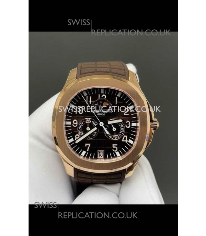 Patek Philippe Aquanaut 5261 Rose Gold Brown Dial Swiss Replica Watch