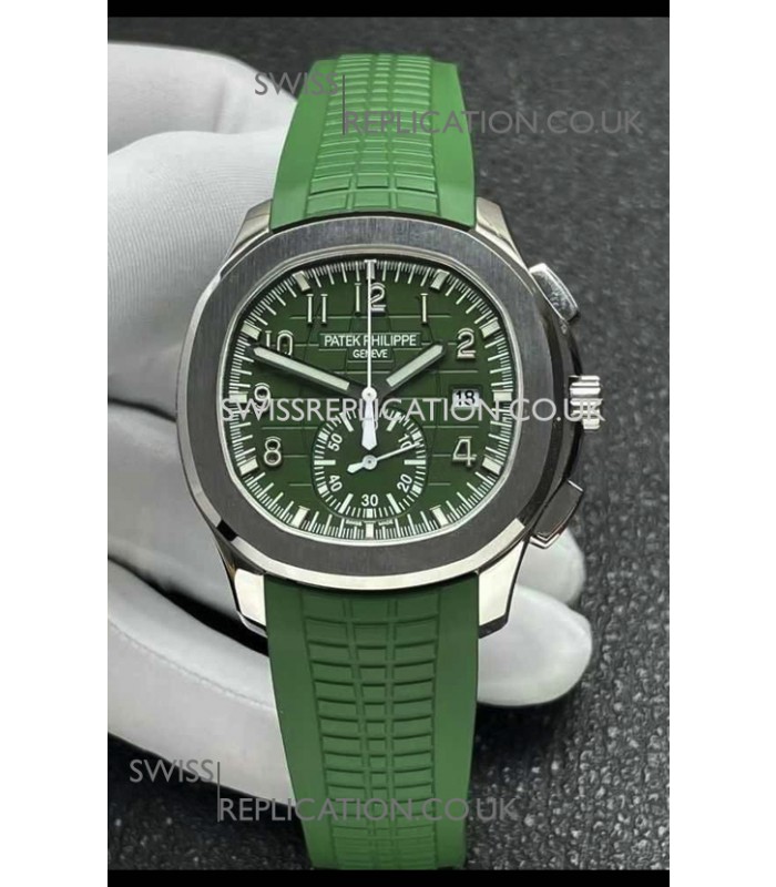 Patek Philippe Aquanaut 5968 Steel Case Green Dial Super Clone Watch 