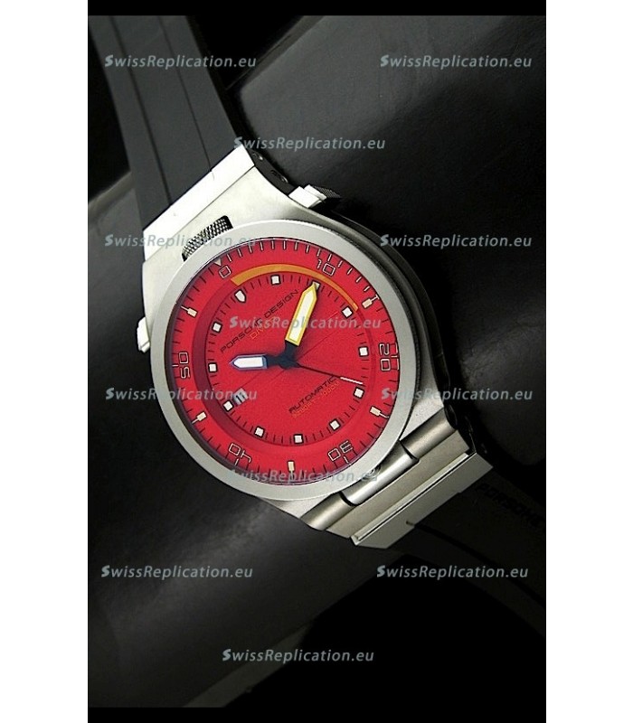 Porsche Design Diver Swiss Titanium Watch in Red Dial - Ultimate Mirror Replica