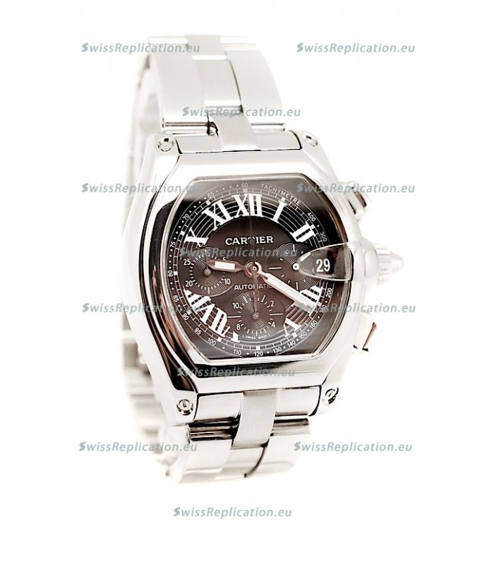 Cartier Roadster Chronograph Swiss Replica Watch in Black Dial
