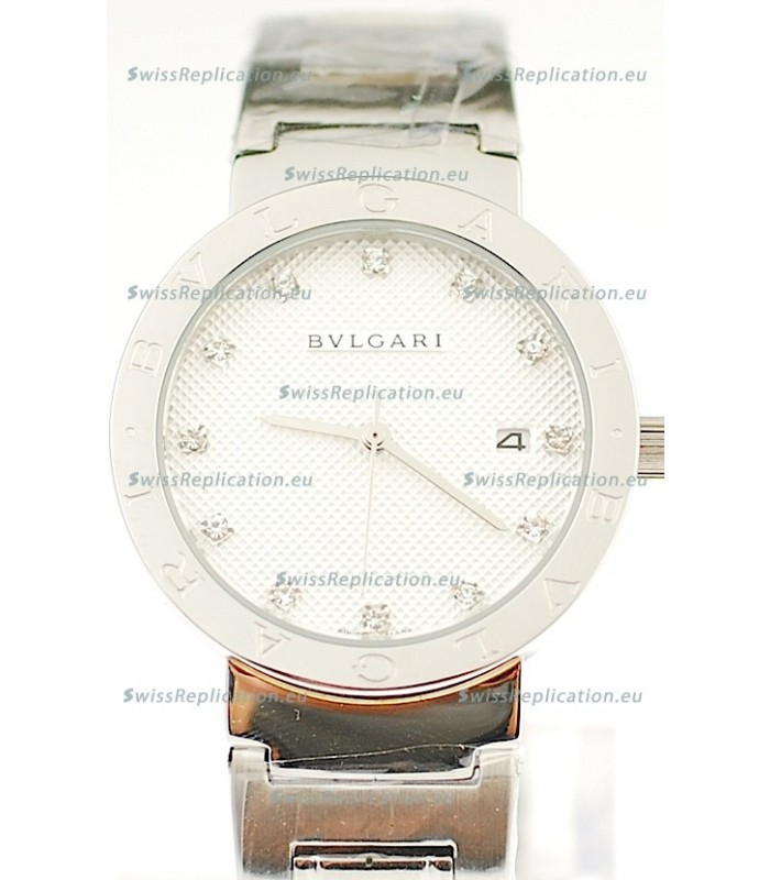 Bvlgari Quartz Japanese Steel Watch in Diamond Markers