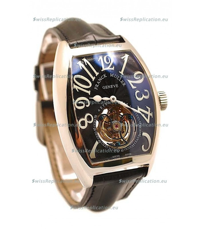 Franck Muller Aeternitas Tourbillon Swiss Replica Watch in Black Strap