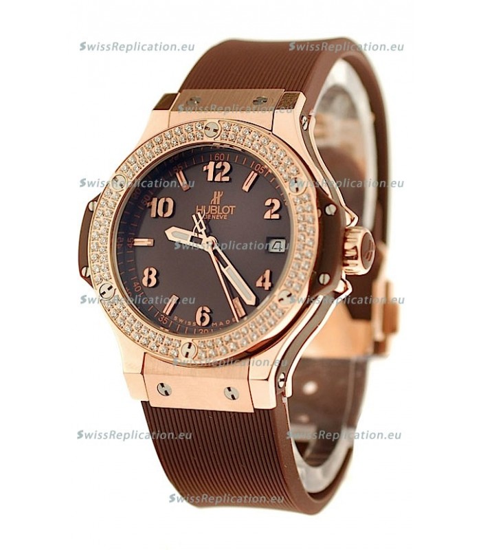 Hublot Big Bang King Cappuccino Diamonds Swiss Replica Quartz Watch