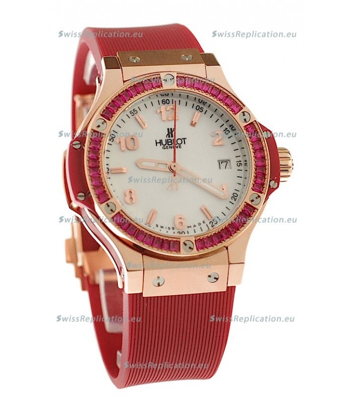 Hublot Gold Big Bang Red Tutti Fruitti Swiss Replica Quartz Watch