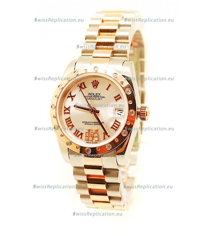 Rolex Datejust Two Tone Rose Gold Swiss Replica Watch - 36MM
