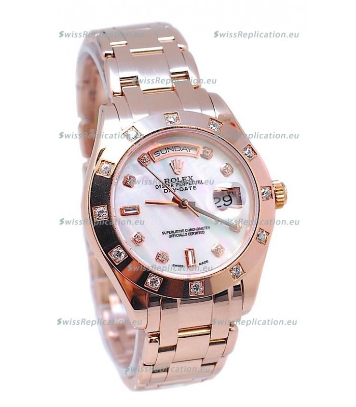Rolex Day Date White Mother of Pearl Japanese Replica Watch