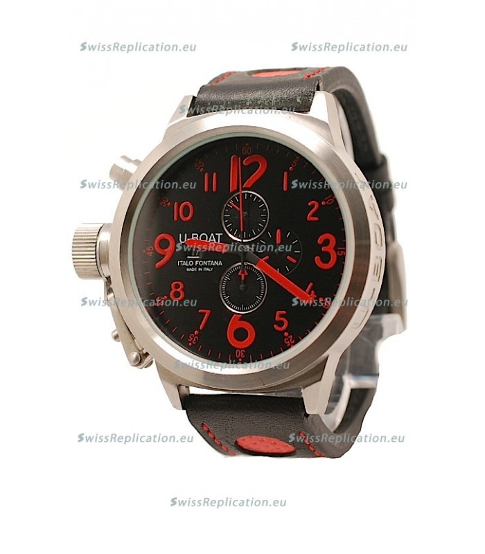 U-Boat Flightdeck Japanese Replica Watch in Black Dial