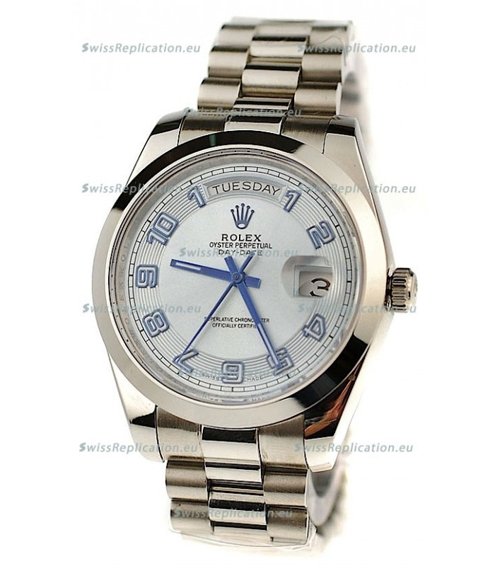 Rolex Day Date Silver Swiss Replica Watch