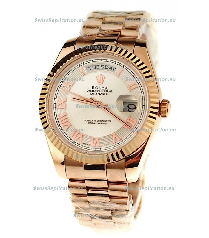 Rolex Day Date Pink Gold Swiss Replica Watch