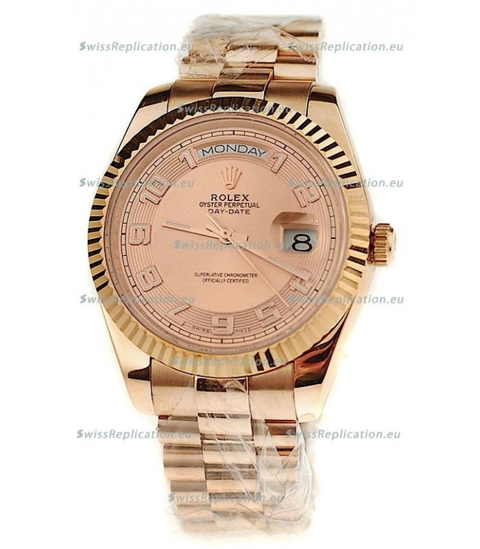 Rolex Day Date Pink Gold Japanese Replica Watch