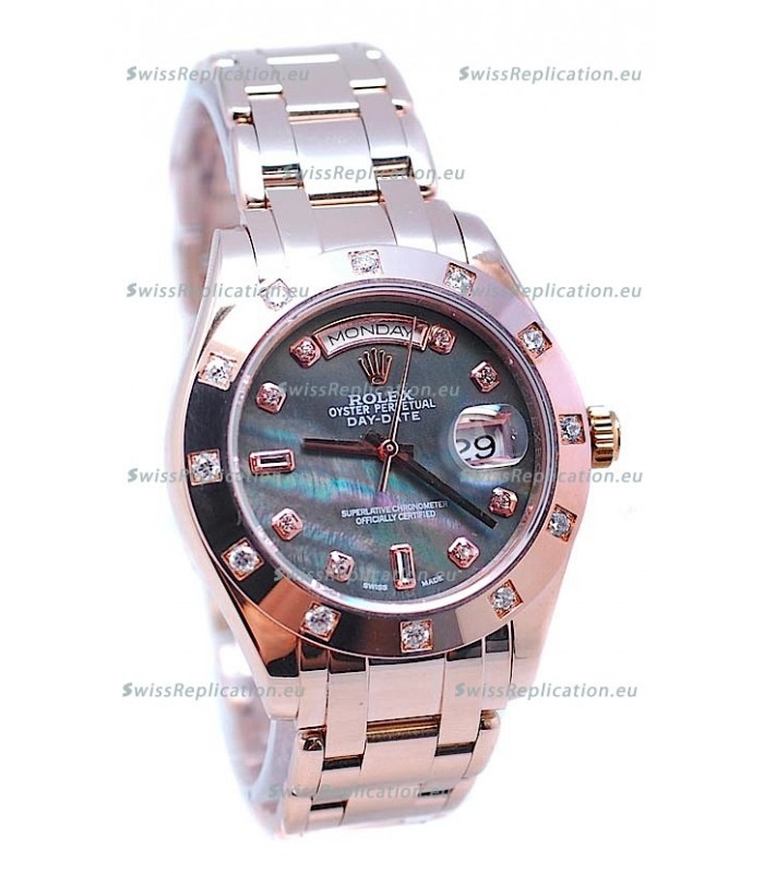 Rolex Day Date Black Mother of Pearl Swiss Replica Watch