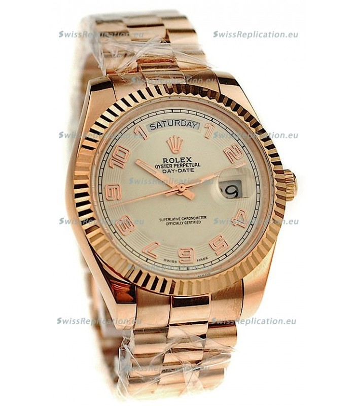 Rolex Day Date Pink Gold Swiss Replica Watch