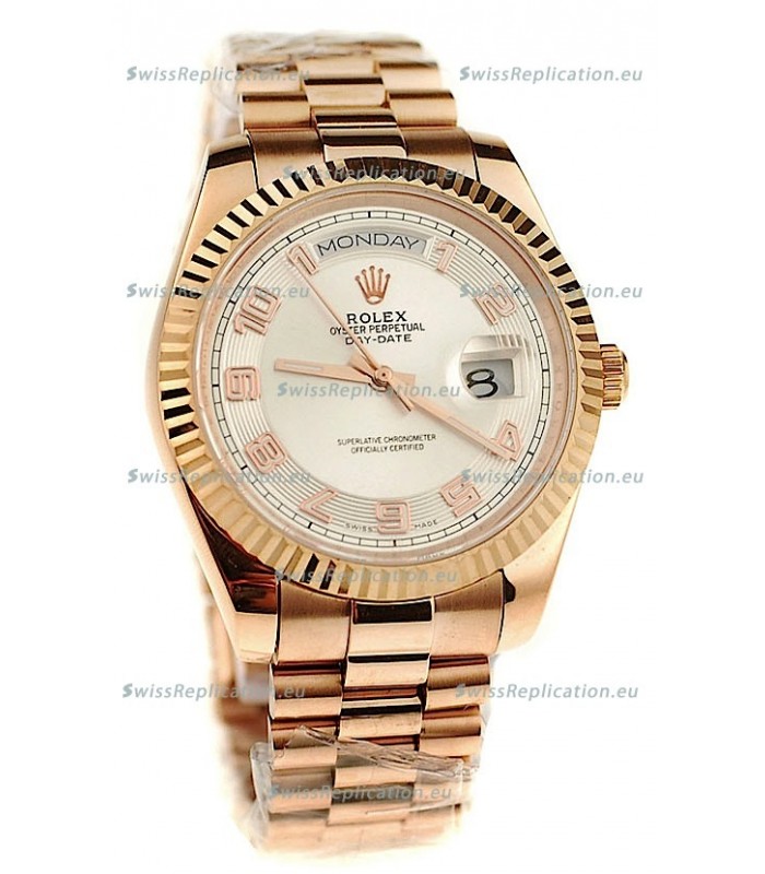 Rolex Day Date Pink Gold Swiss Replica Watch
