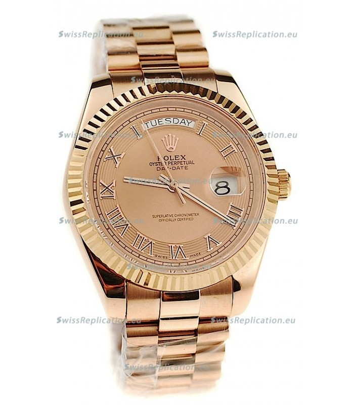 Rolex Day Date Pink Gold Swiss Replica Watch