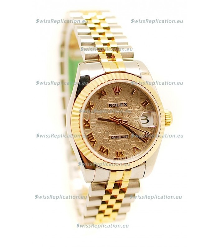 Rolex DateJust Mid-Sized Japanese Replica Two Tone Watch
