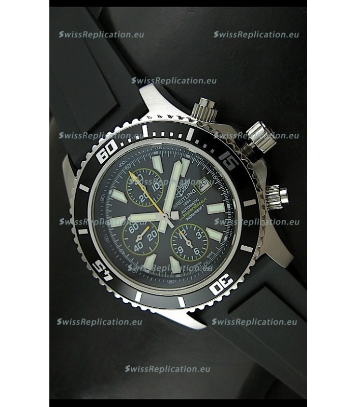 Breiting Superocean Chronograph Swiss Replica Watch in Black Dial - 1:1 Mirror Replica