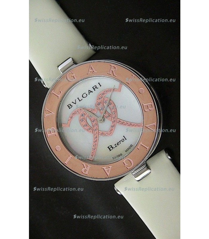 Bvlgari B.zerol Japanese Replica Quartz Watch in White Dial