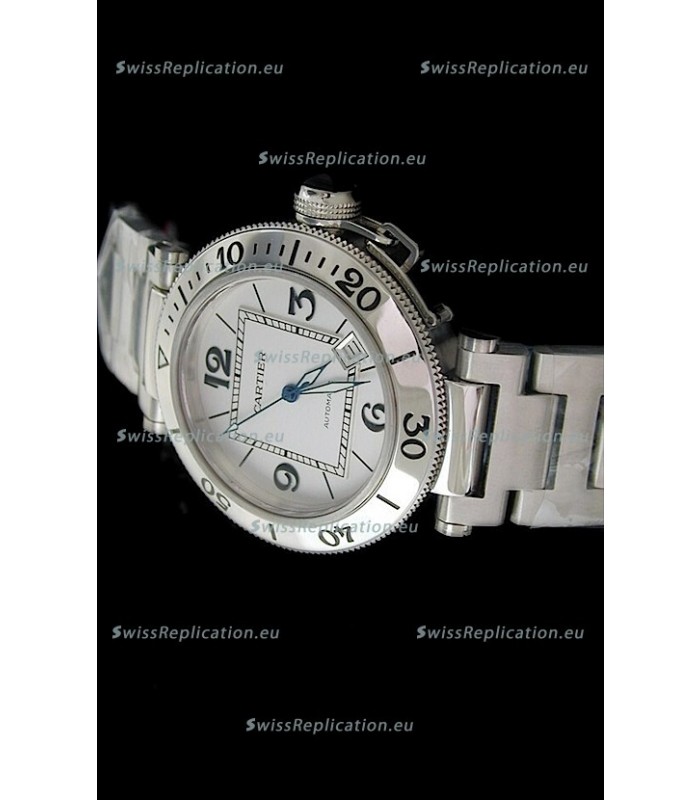 Cartier Pasha de Swiss Replica Watch in White Dial