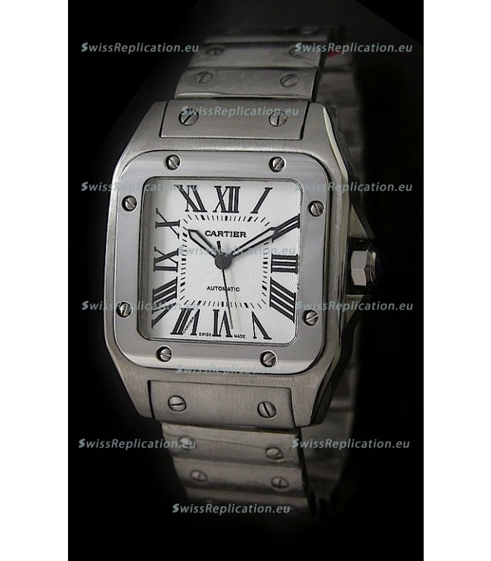 Cartier Santos Swiss Replica Watch in White Dial