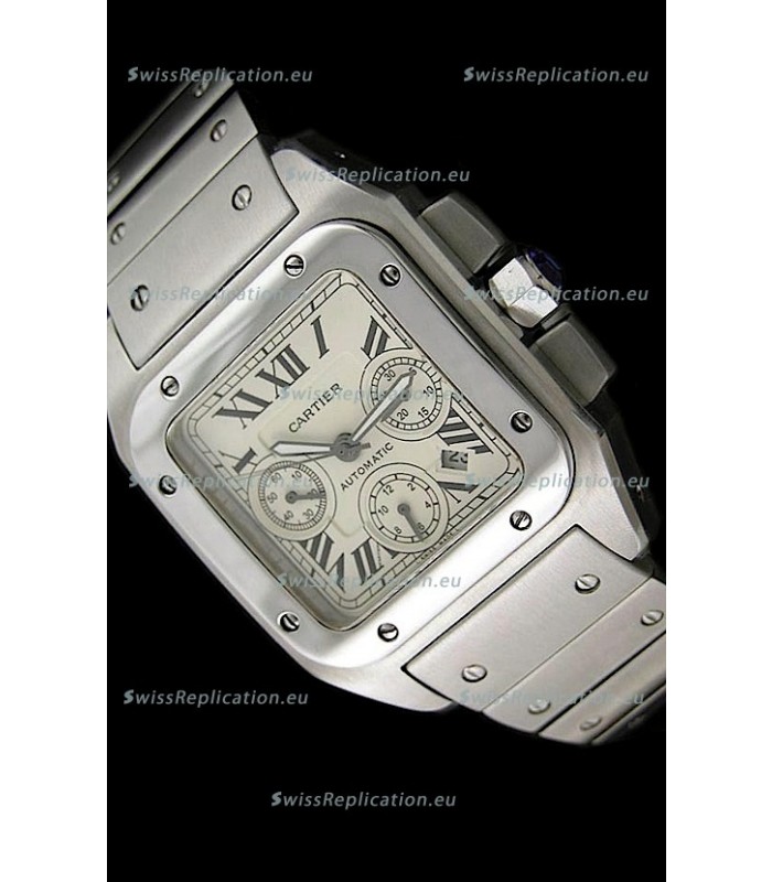 Cartier Santos Swiss Replica Watch in Steel Strap