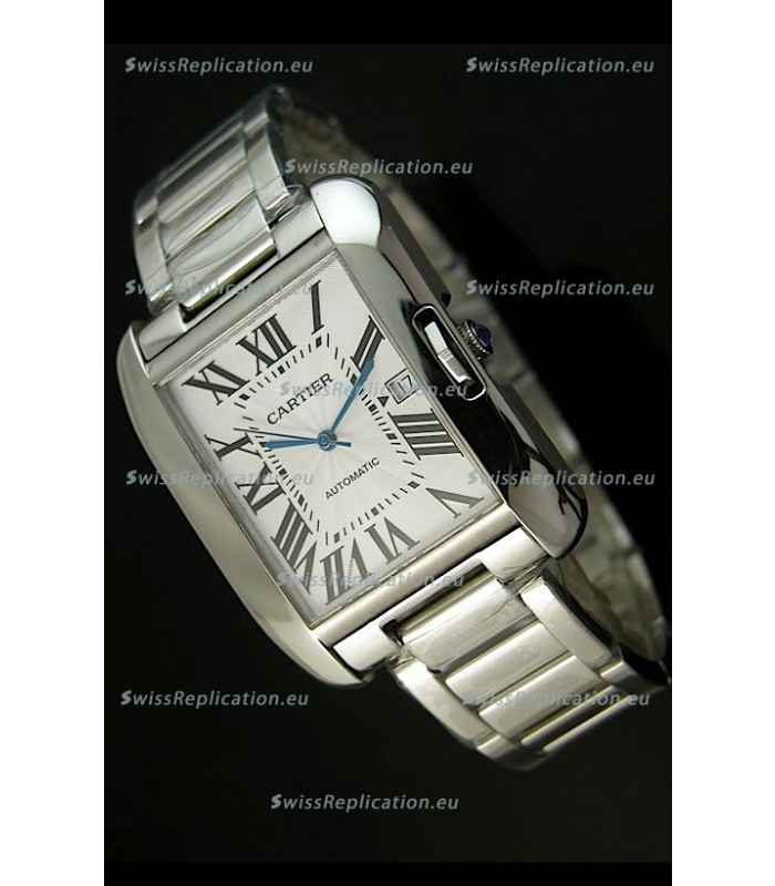 Cartier Tank Swiss Replica Watch in Stainless Steel Case