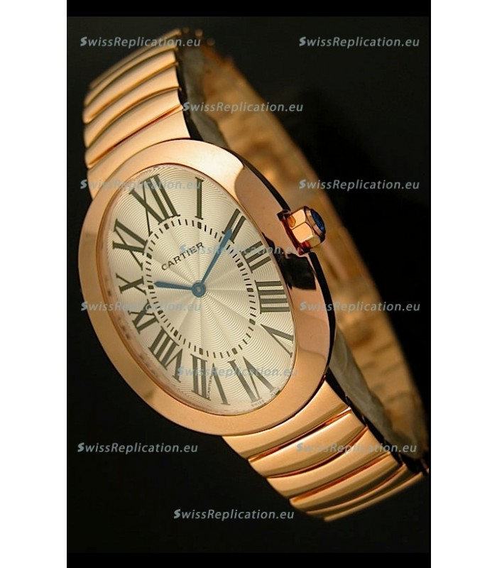 Cartier Baignoire Japanese Replica Watch in Yellow Gold