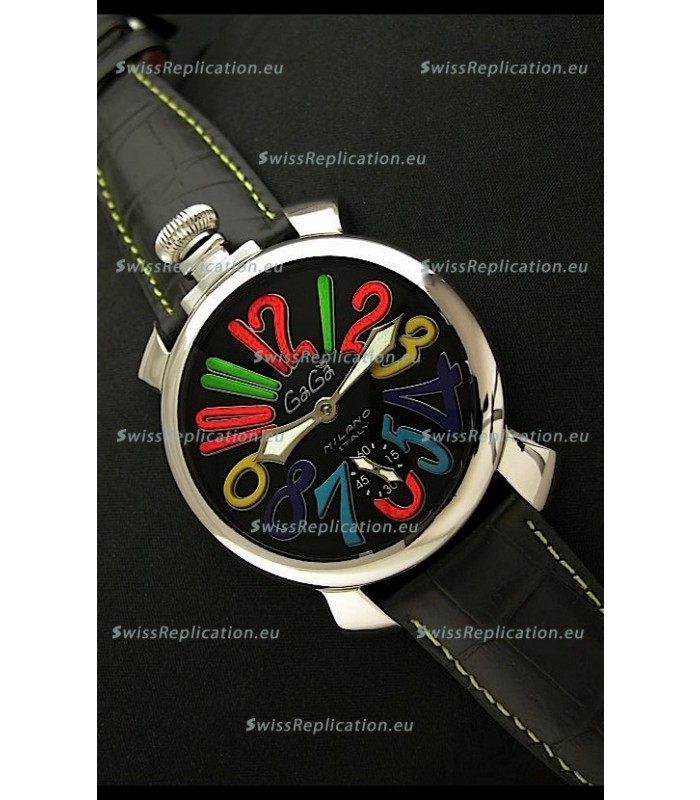 Gaga Milano Italy Japanese Replica Watch in Black Dial