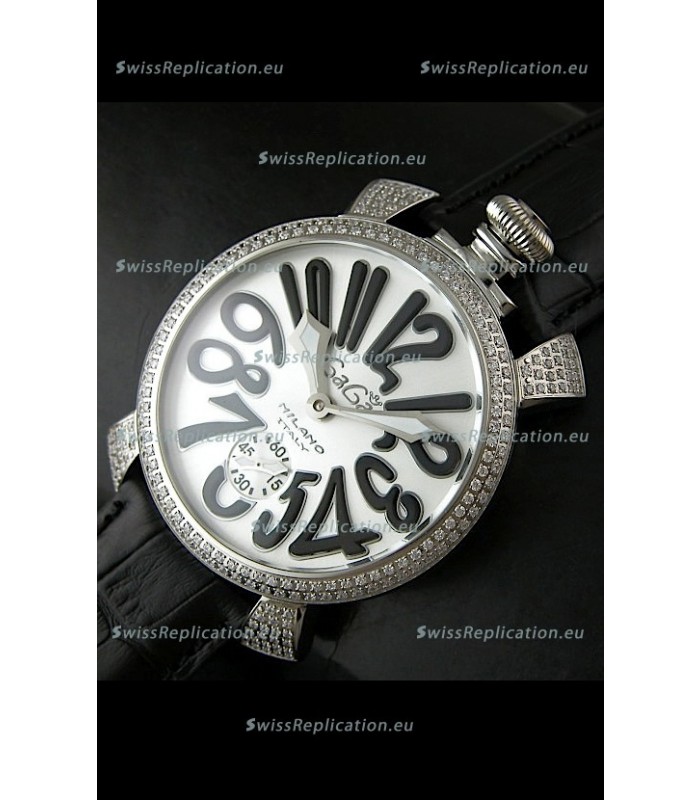Gaga Milano Italy Manuale Replica Japanese Watch in Black Strap