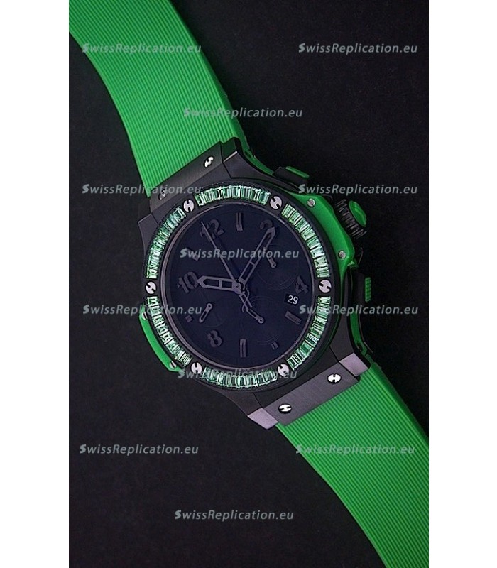 Hublot Big Bang Limited Edition All Black in Green Strap