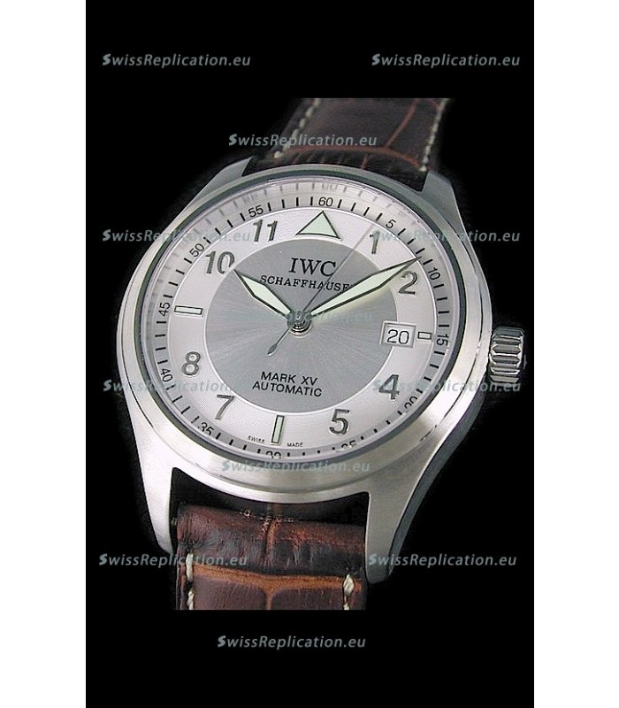 IWC Pilot MARK-XV Swiss Replica Watch in Silver Dial