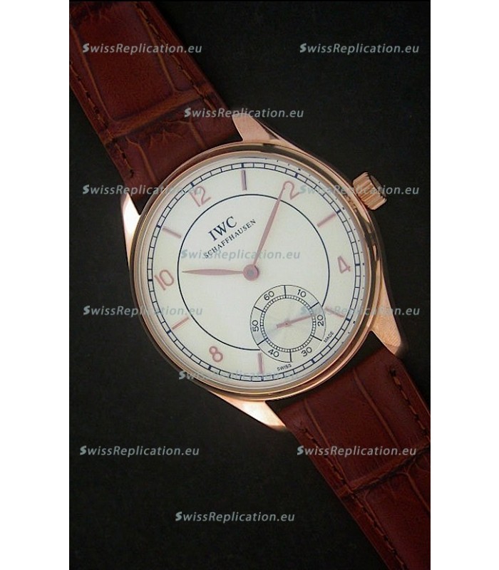 IWC Portuguese FA Jones Japanese Replica Watch in Rose Gold Casing