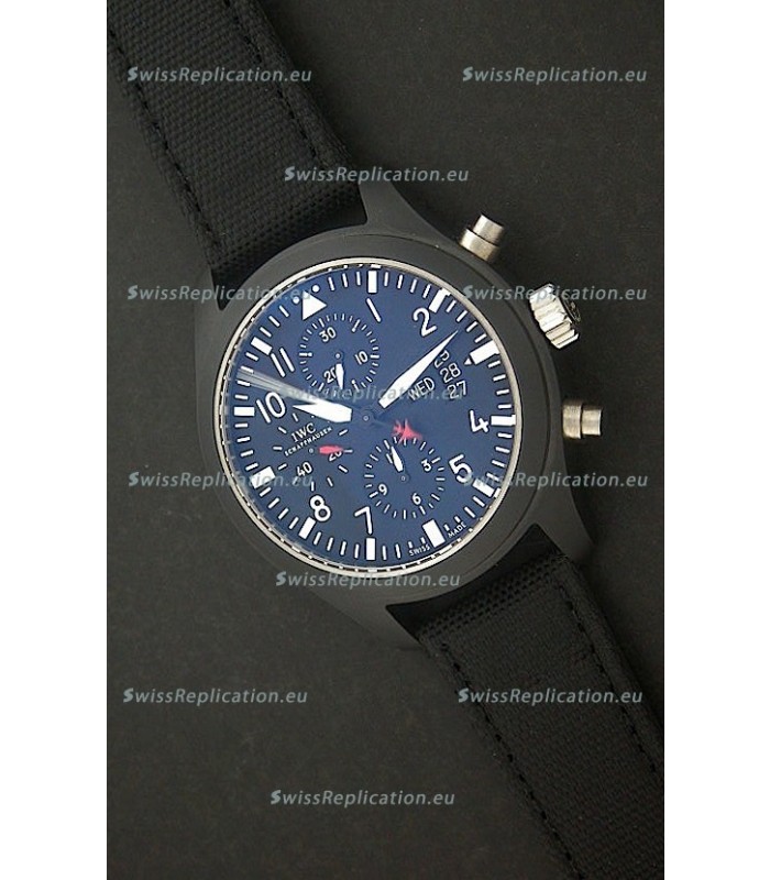 IWC Top Gun Full Ceramic Swiss Replica Watch in Blue Dial
