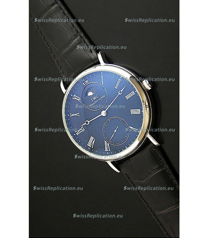 IWC Vintage Portifino MoonPhase Japanese Replica Watch in Black Dial