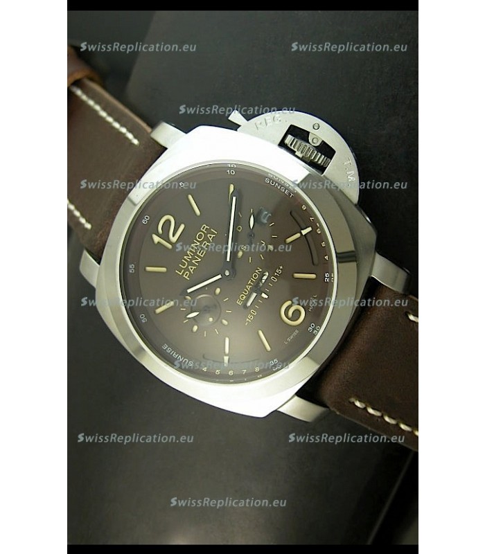 Panerai PAM365 L’Astronomo Luminor 1950 GMT Equation of Time Watch Brown Dial Steel